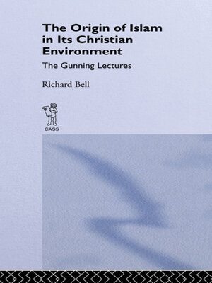 cover image of The Origin of Islam in Its Christian Environment